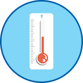 thermometer rundes symbol