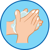 sich waschende Hände Symbol