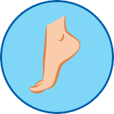 Nackter Fuß rundes Symbol